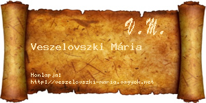 Veszelovszki Mária névjegykártya